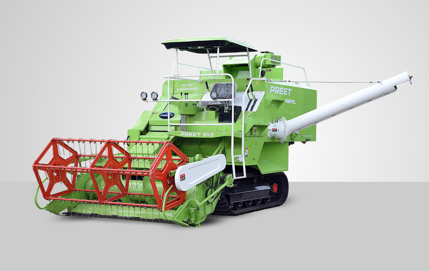 PREET 949 TAF Self Propelled Track Type Combine Harvester Price* in India | Specifications
