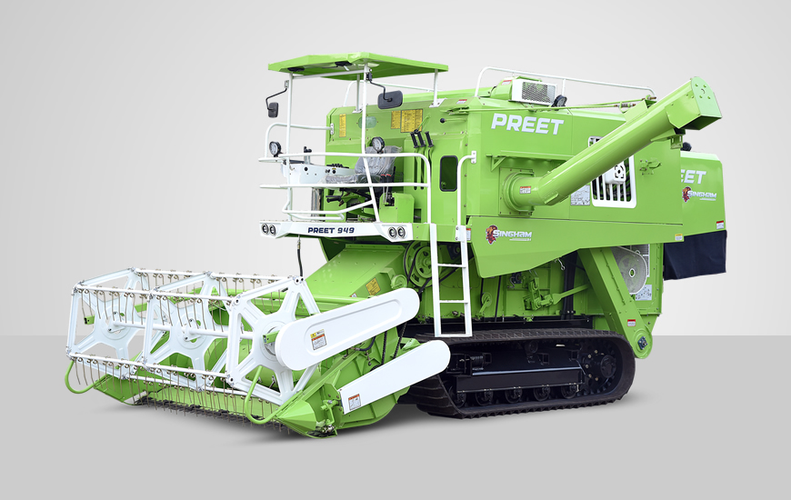 PREET 949 SINGHAM Self Propelled Track Type Combine Harvester Price* in India | Specifications